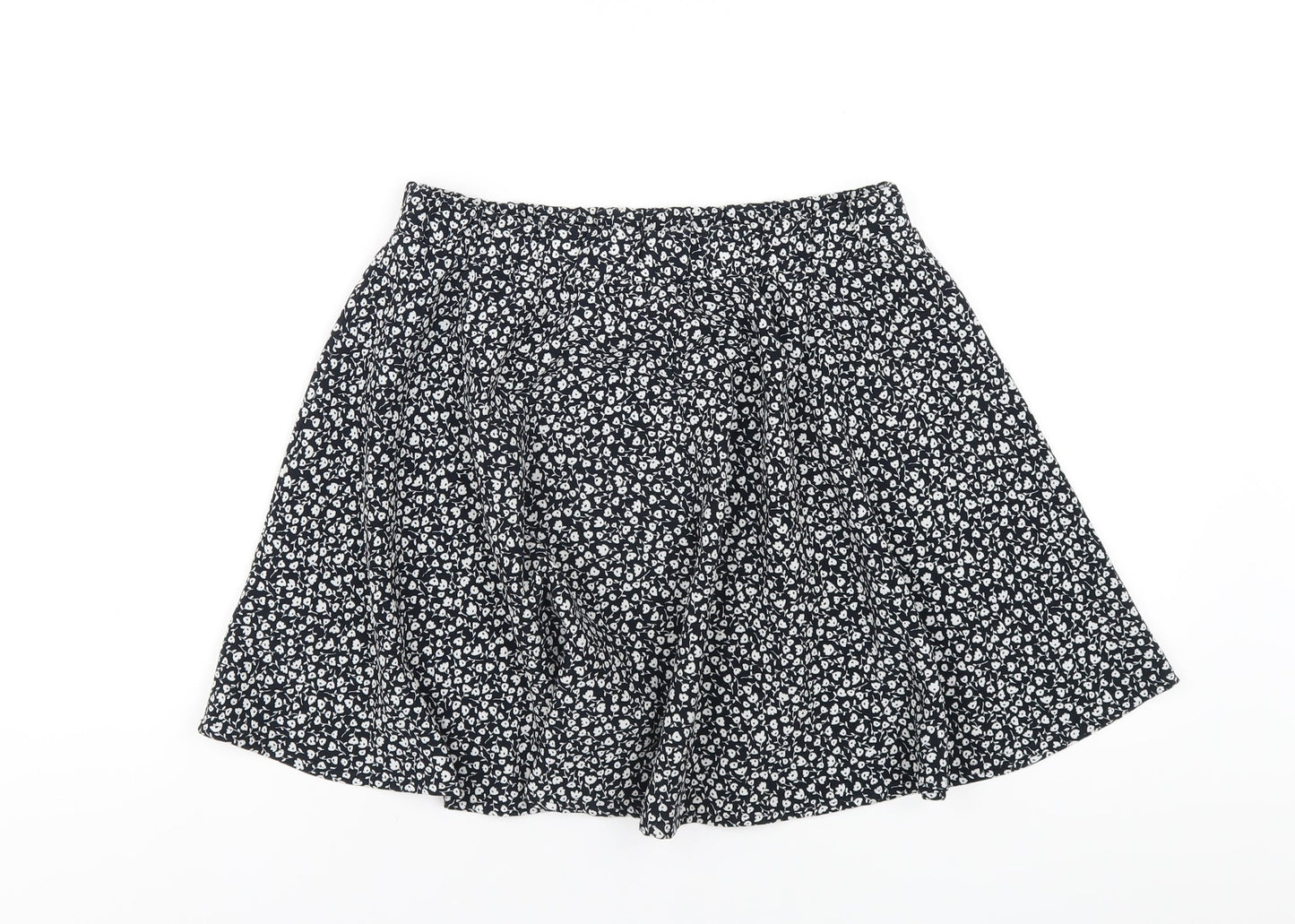 Monki Womens Blue Floral Polyester A-Line Skirt Size S