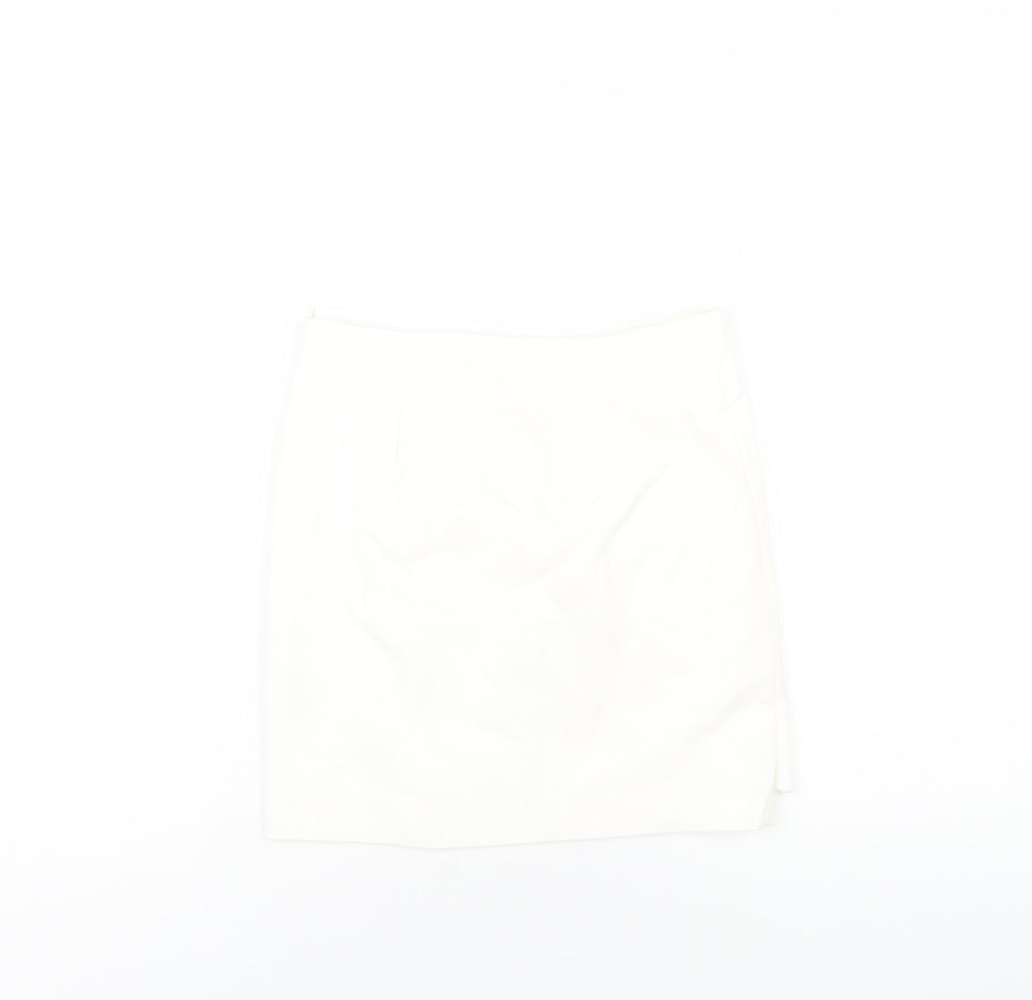Zara Womens Ivory Polyester A-Line Skirt Size XS Zip