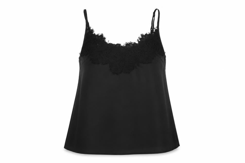 Missguided Womens Black Polyester Camisole T-Shirt Size 4 V-Neck