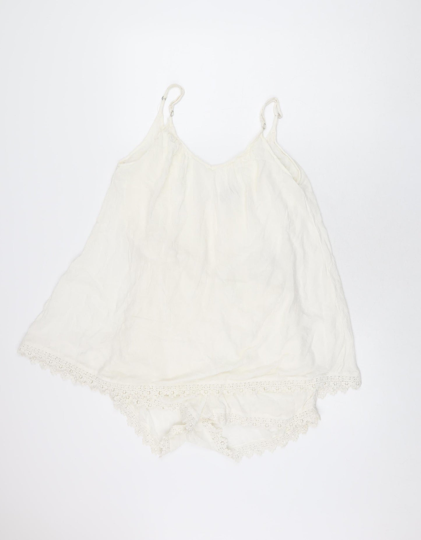 VILA Womens White Viscose Playsuit One-Piece Size S Pullover