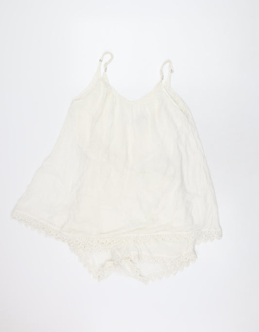 VILA Womens White Viscose Playsuit One-Piece Size S Pullover