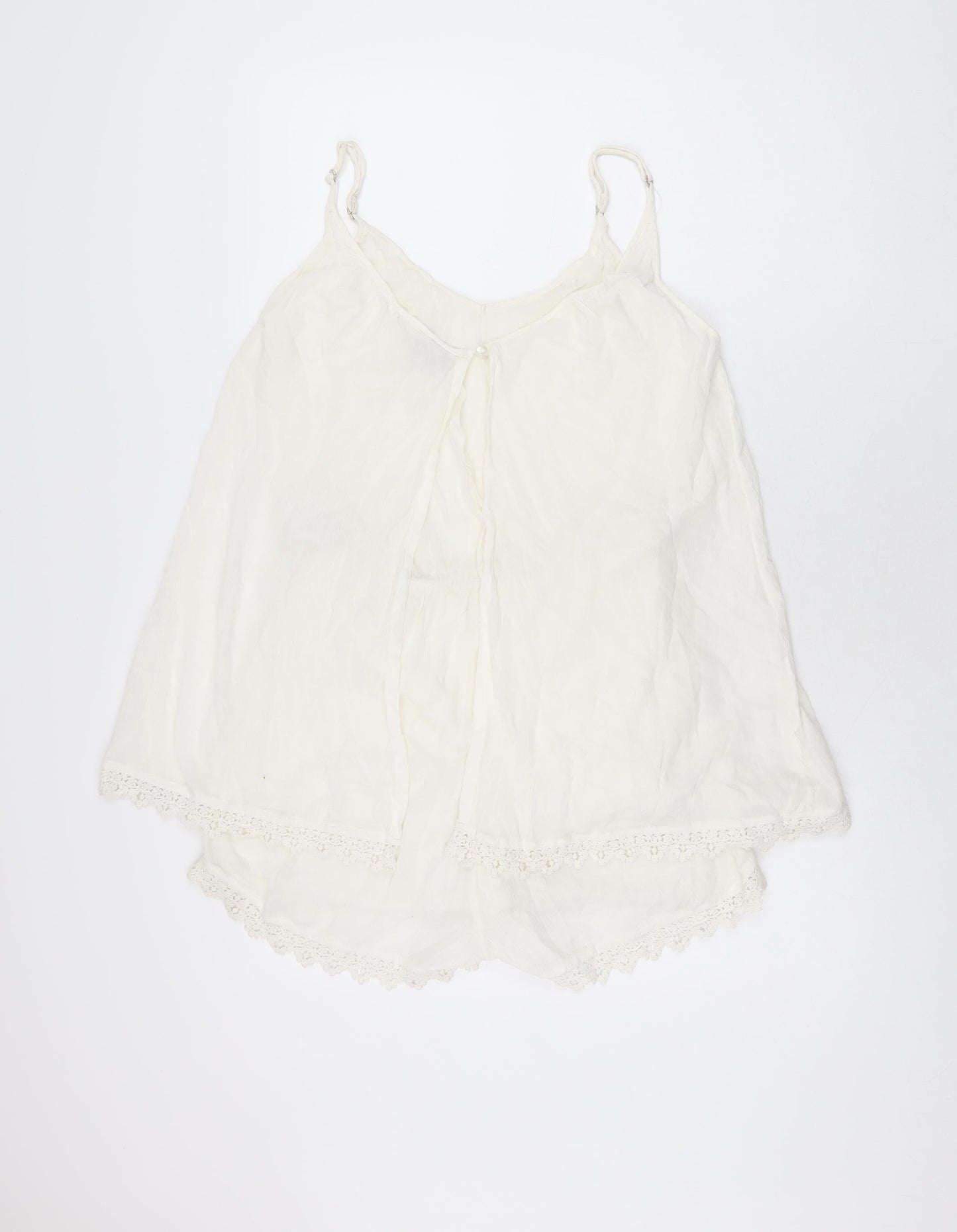 VILA Womens White Viscose Playsuit One-Piece Size S Pullover