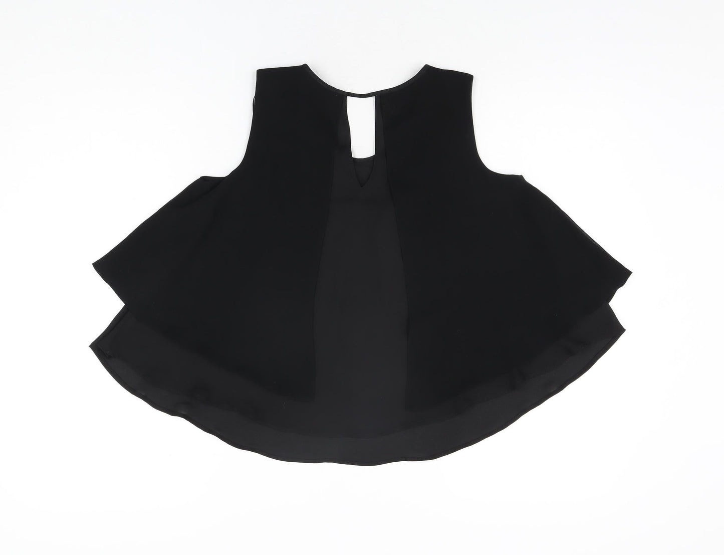 Zara Womens Black Polyester Basic T-Shirt Size XS Round Neck