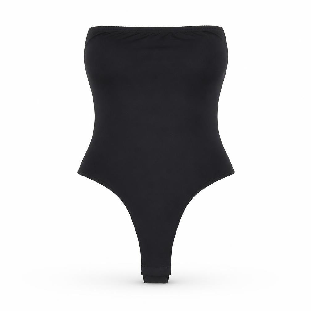 PRETTYLITTLETHING Womens Black Polyester Bodysuit One-Piece Size 12 Snap