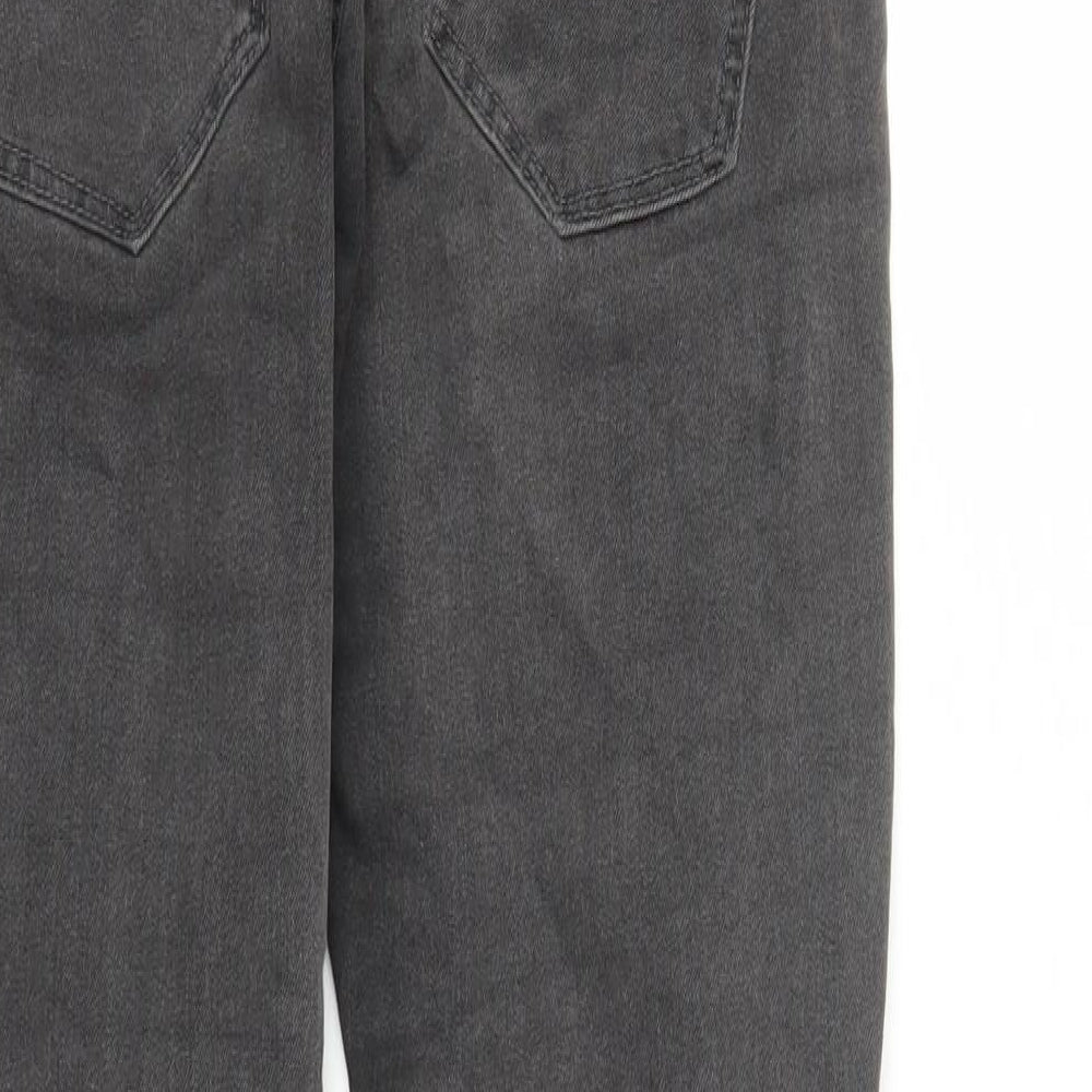 H&M Womens Grey Cotton Skinny Jeans Size 30 in L26 in Regular Zip - Super Skinny Low Waist Short Leg