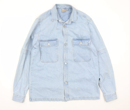 Additional front view of ASOS men’s blue jacket, size M, button