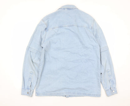 Back view of ASOS men’s blue jacket, size M, button