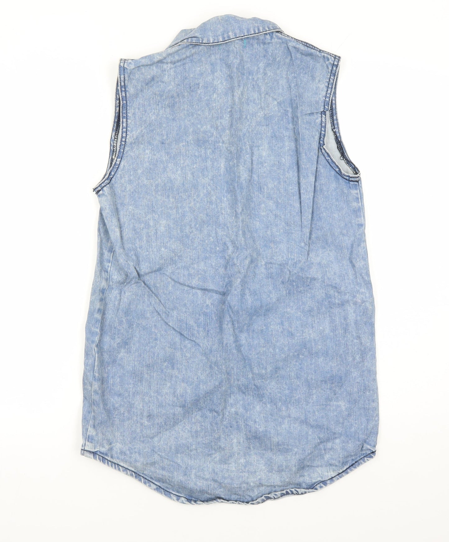 Silence + Noise Womens Blue 100% Cotton Basic Blouse Size XS Collared