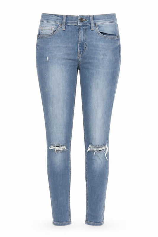 Topshop Womens Blue Cotton Skinny Jeans Size 26 in L27 in Regular Zip - Pockets