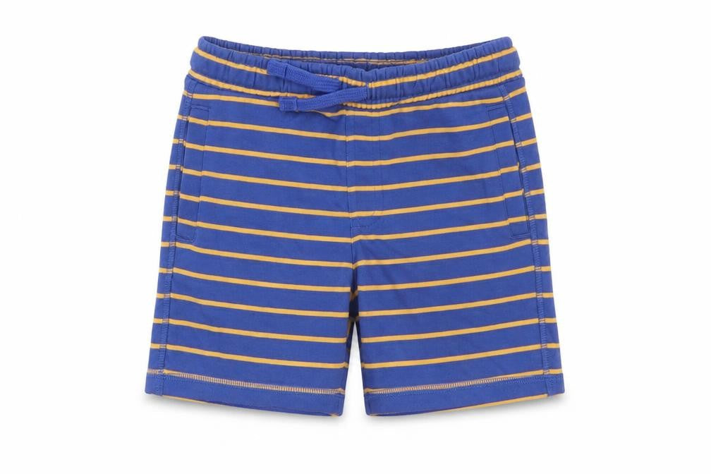 Marks & Spencer Boys Black Striped Cotton Sweat Shorts Size 5-6 Years Regular Drawstring