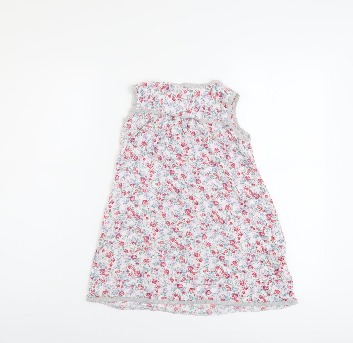 Zra Girls Multicoloured Floral Polyester Basic Tank Size 5-6 Years Round Neck Button