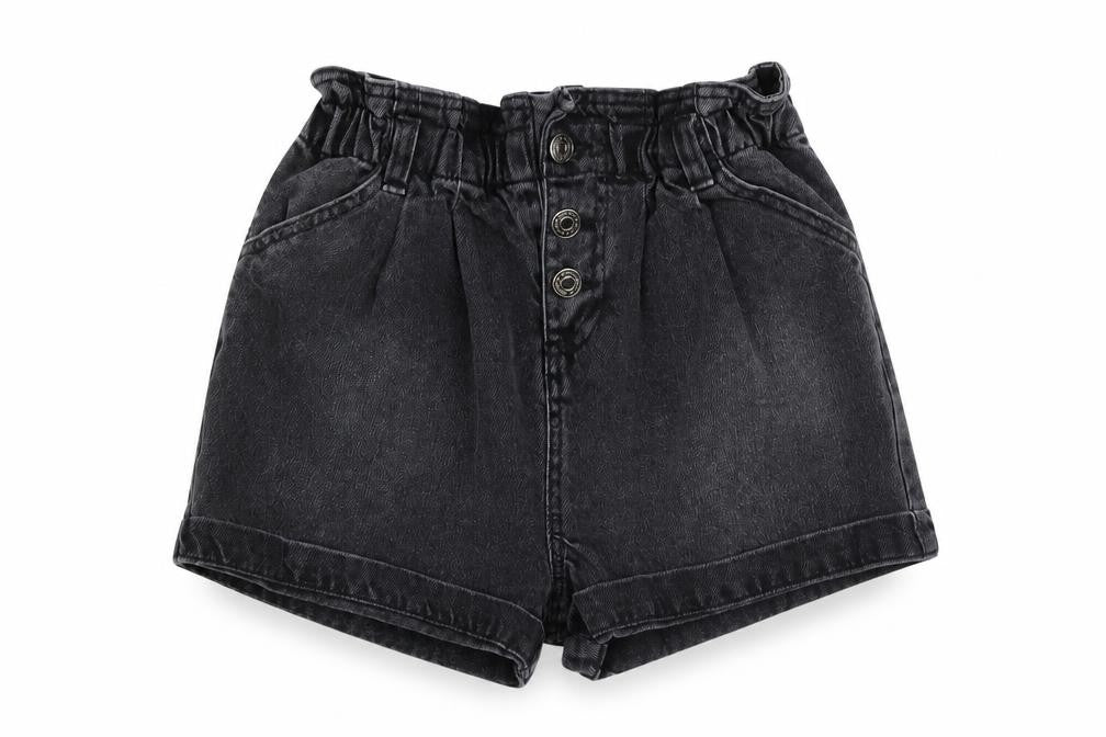 TU Girls Grey Cotton Paperbag Shorts Size 9 Years Regular Zip