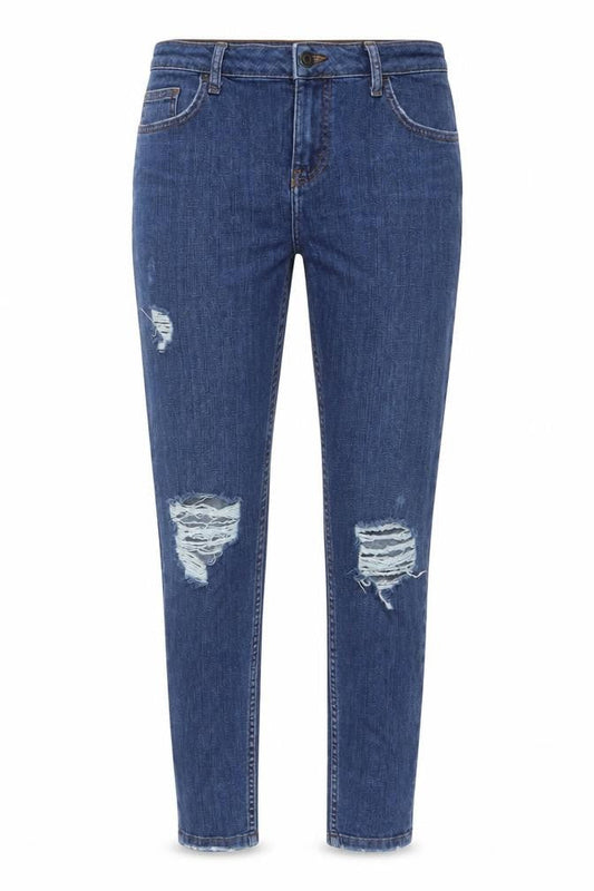 Topshop Womens Blue Cotton Skinny Jeans Size 30 in L30 in Regular Button