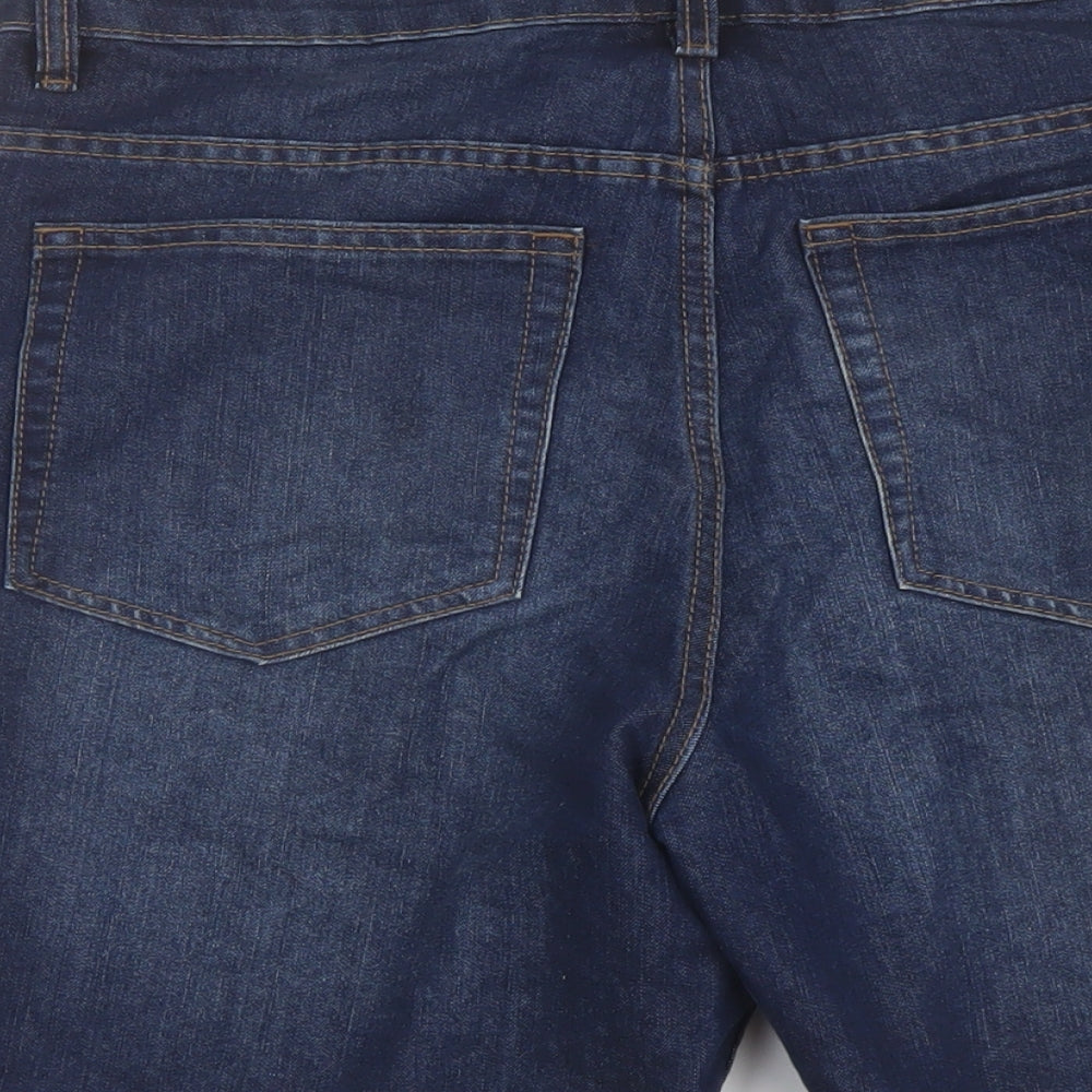 Denim & Co. Mens Blue Cotton Bermuda Shorts Size 34 in L10 in Regular Button