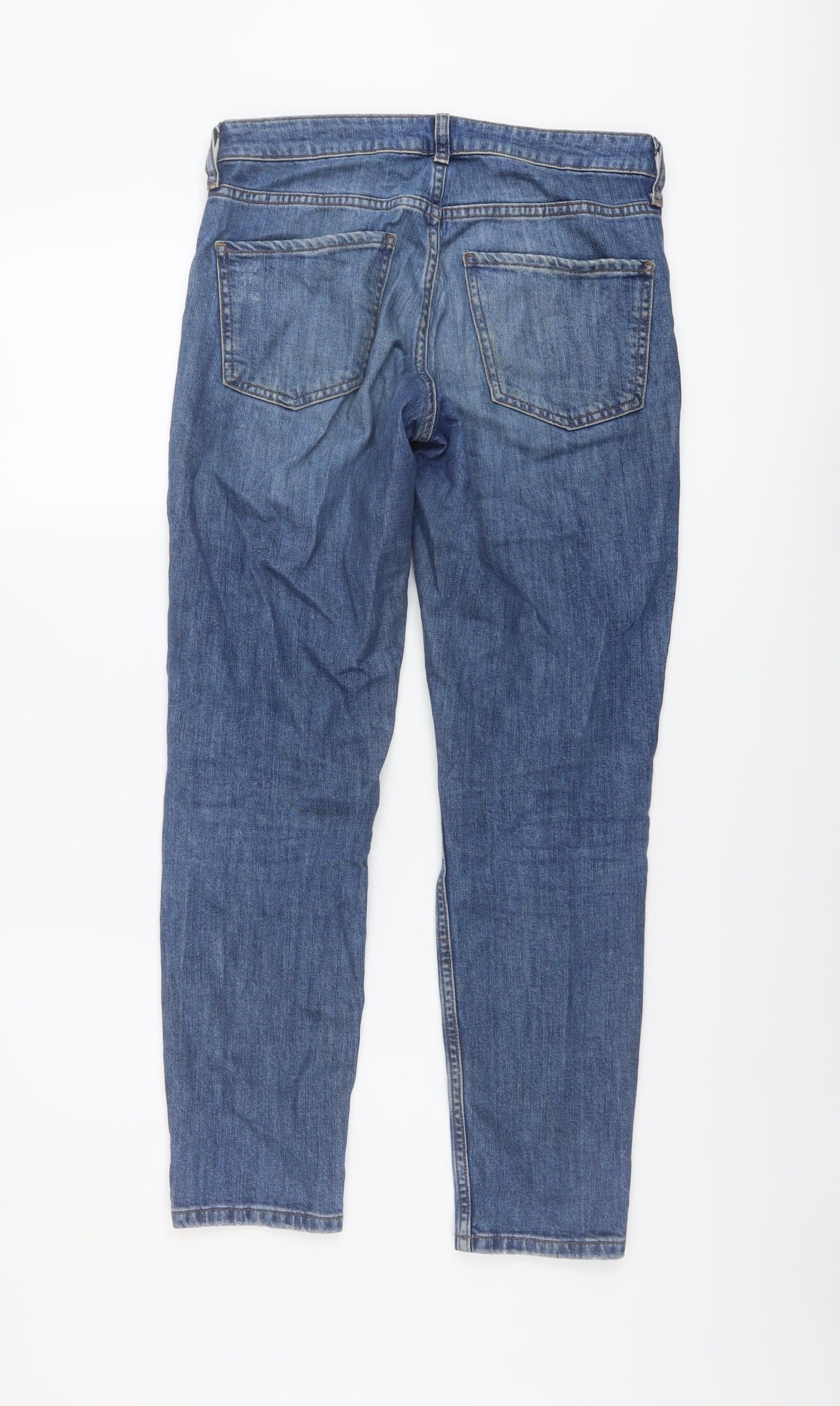 Topshop Womens Blue Cotton Mom Jeans Size 25 in L26 in Regular Button