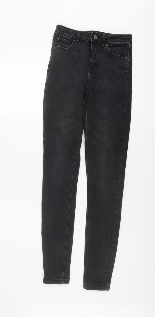 Denim & Co. Womens Grey Cotton Skinny Jeans Size 8 L30 in Regular Button