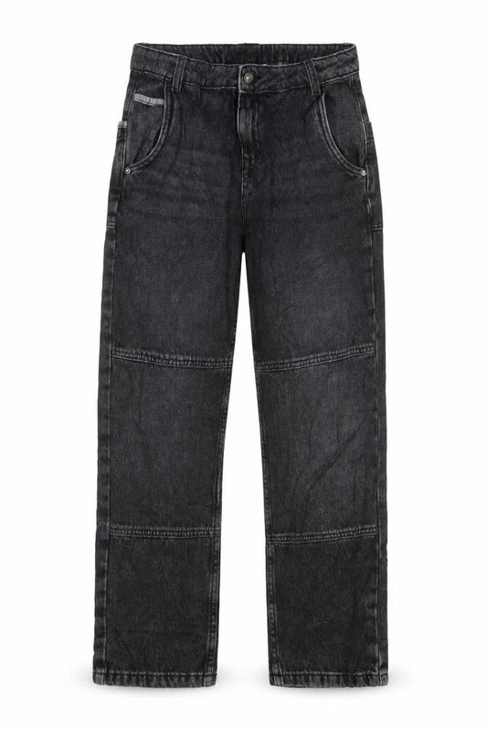 Marks & Spencer Girls Black Cotton Straight Jeans Size 11-12 Years L27 in Regular Zip - Pockets