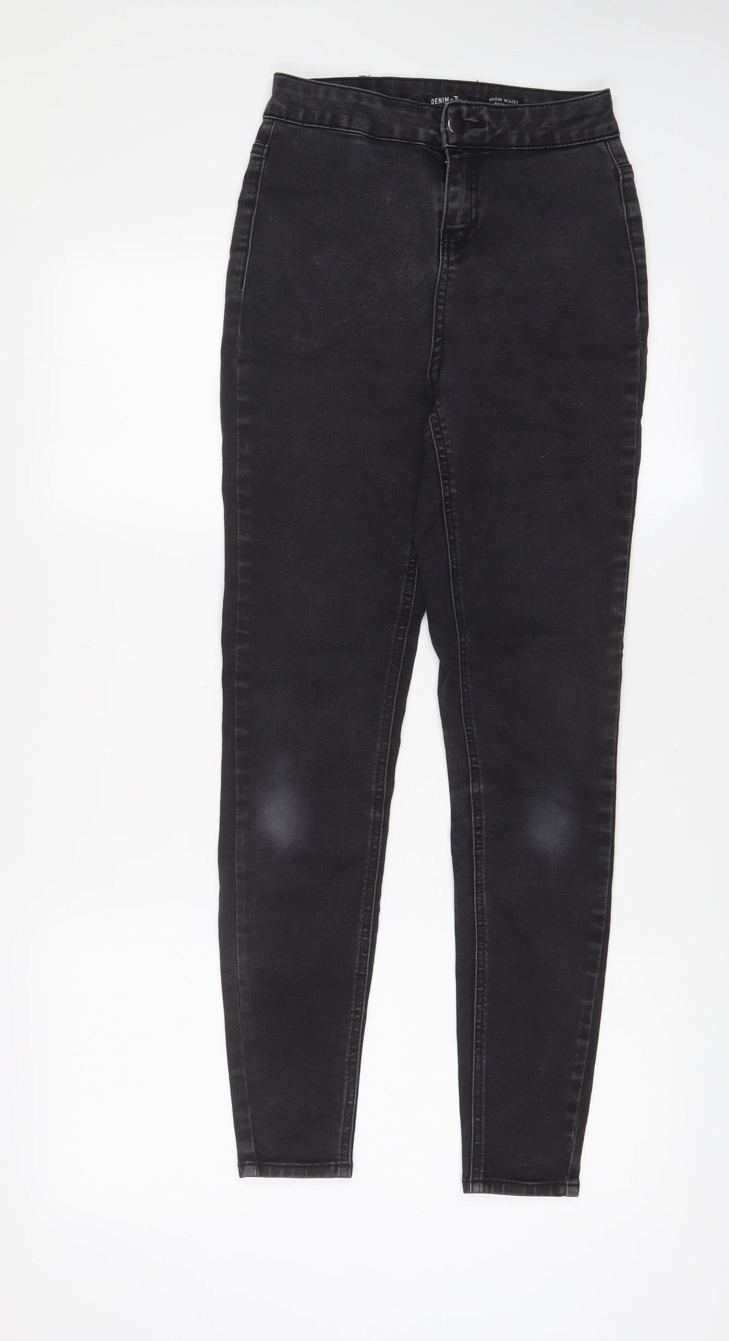 TU Womens Grey Cotton Skinny Jeans Size 8 L28 in Regular Zip