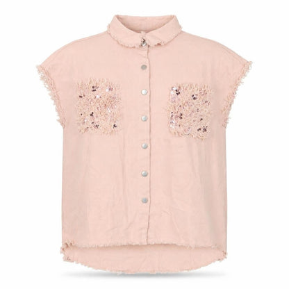 Chic me Womens Pink Gilet Jacket Size XL Button - Sequins