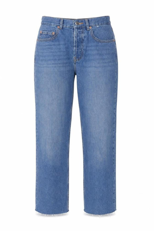 ASOS Womens Blue Cotton Straight Jeans Size 28 in L30 in Regular Button