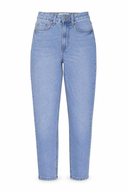 Denim & Co. Womens Blue Cotton Straight Jeans Size 8 L28 in Regular Zip - Pockets