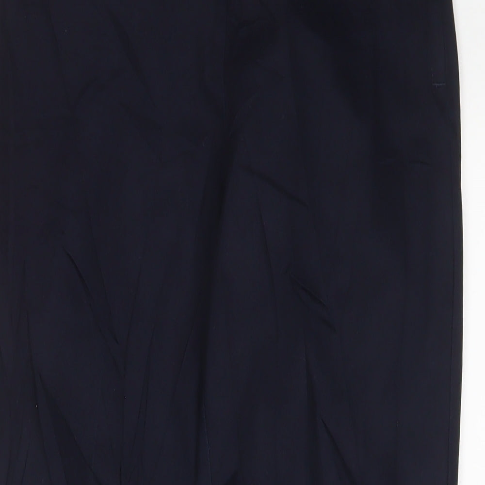 H&M Womens Blue Cotton Trousers Size 10 L28 in Regular Zip