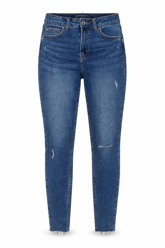 Denim & Co. Womens Blue Cotton Skinny Jeans Size 8 L26 in Regular Zip