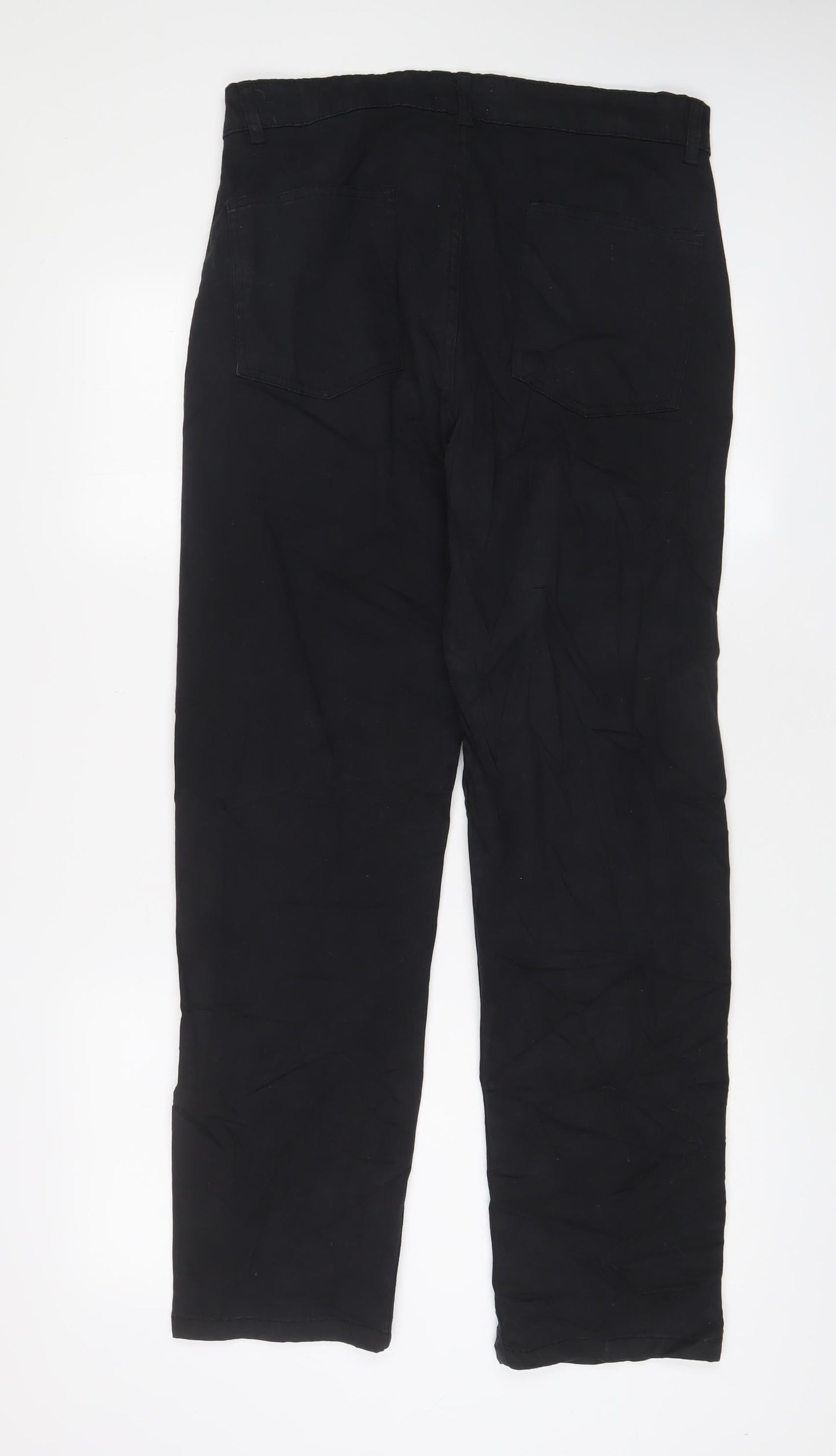 Paidnfull. Mens Black Cotton Straight Jeans Size M L30 in Regular Zip