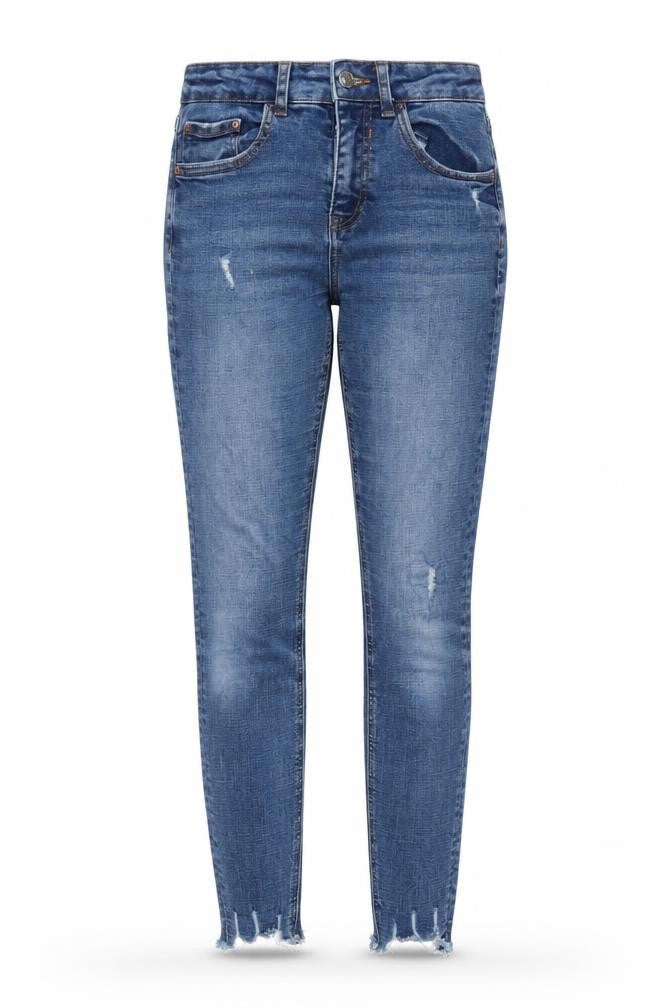Denim & Co. Womens Blue Cotton Skinny Jeans Size 10 L26 in Regular Zip