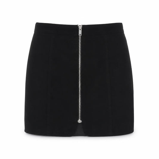 H&M Womens Black Polyester A-Line Skirt Size 6 Zip