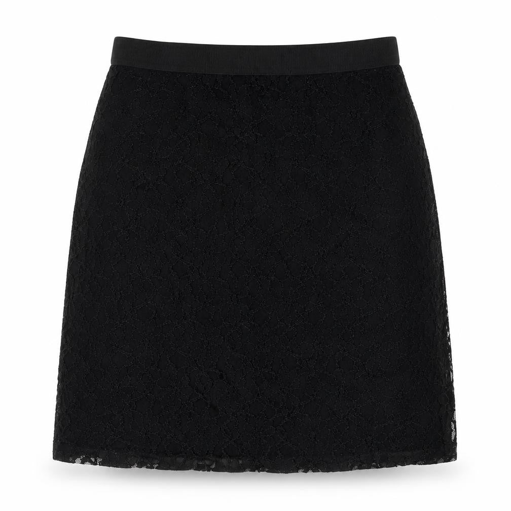 Tahari Womens Black Floral Nylon A-Line Skirt Size 4 Zip