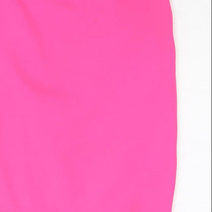 Topshop Womens Pink Polyester A-Line Skirt Size 12 Zip