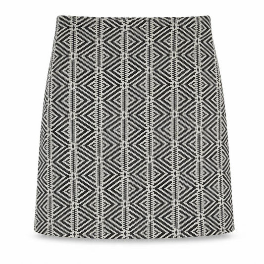 Dorothy Perkins Womens Black Geometric Cotton A-Line Skirt Size 10