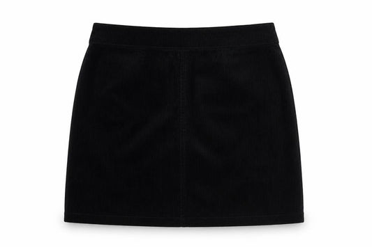 New Look Womens Black Cotton A-Line Skirt Size 8 Zip