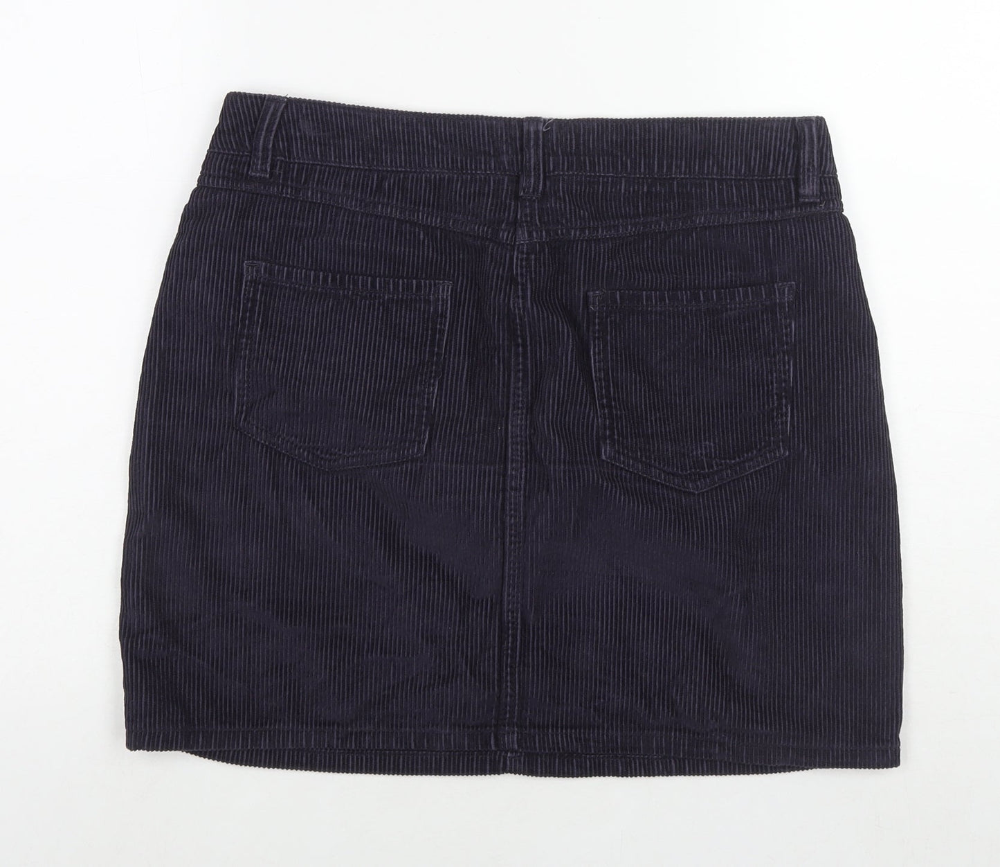NEXT Womens Purple Cotton A-Line Skirt Size 12 Zip