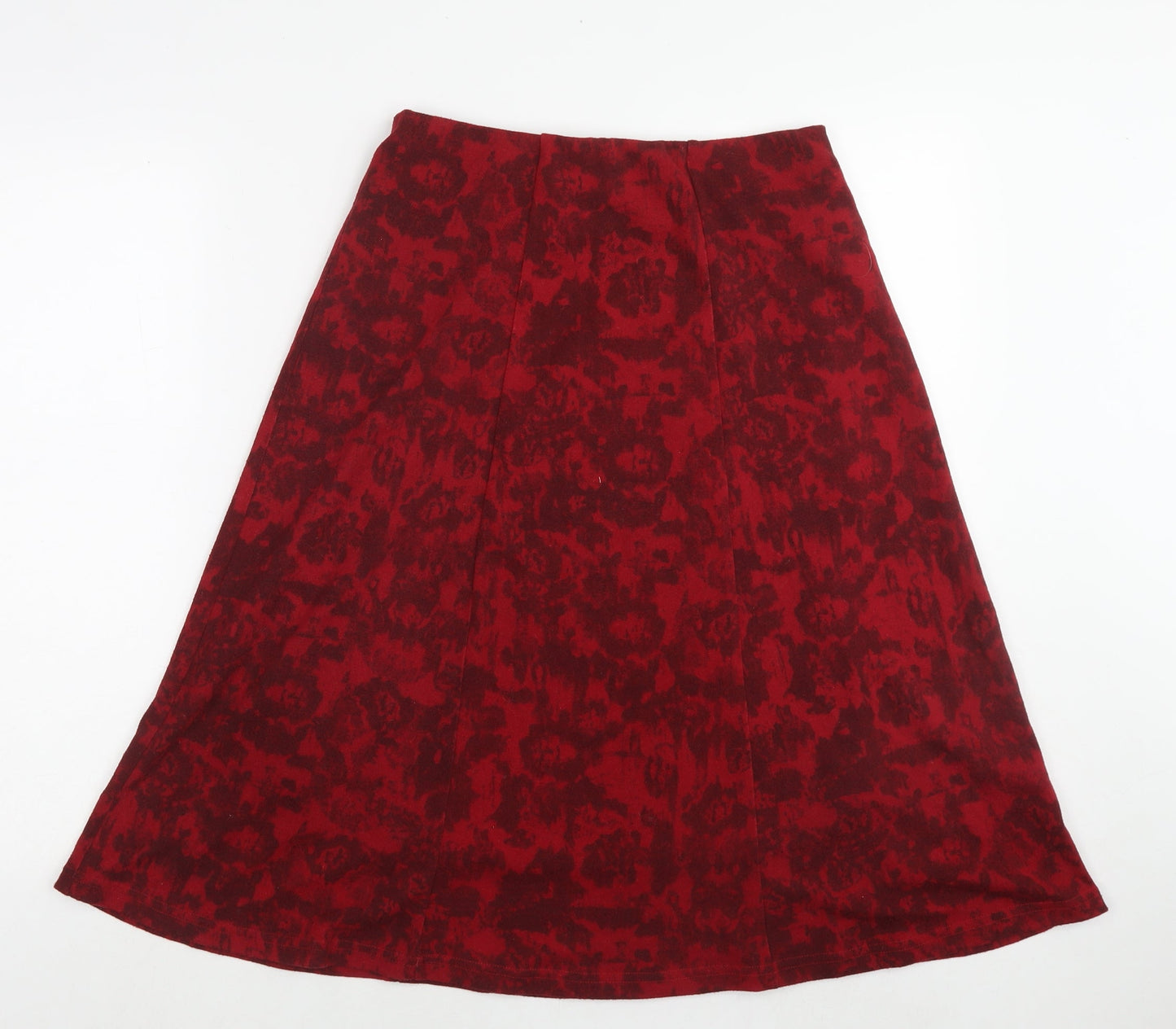 EWM Womens Red Floral Polyester Swing Skirt Size 10