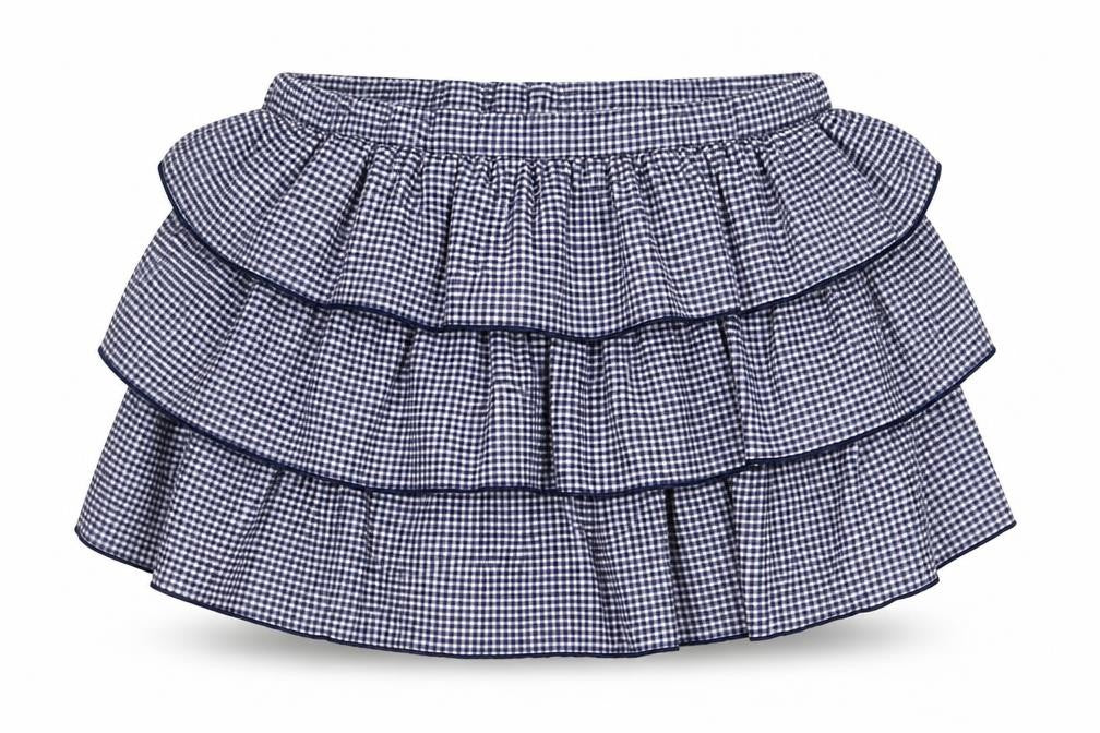 Zara Womens Blue Check Polyester Pleated Skirt Size S