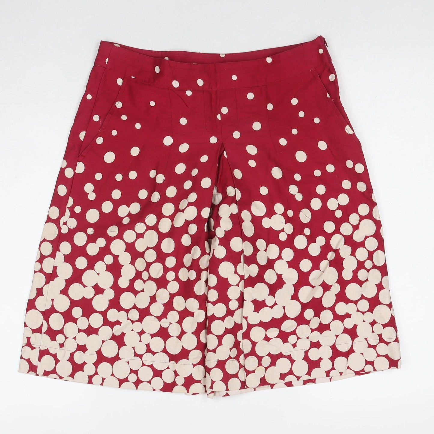 Jackpot Womens Red Polka Dot Cotton Pleated Skirt Size 8 Zip