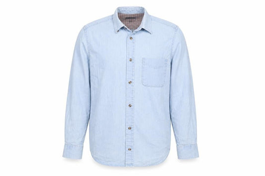 Lincoln Mens Blue Cotton Button-Up Size M Collared Button