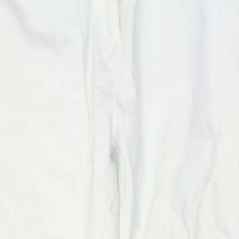 Epilogue Womens White Cotton Straight Jeans Size 14 L29 in Regular Zip