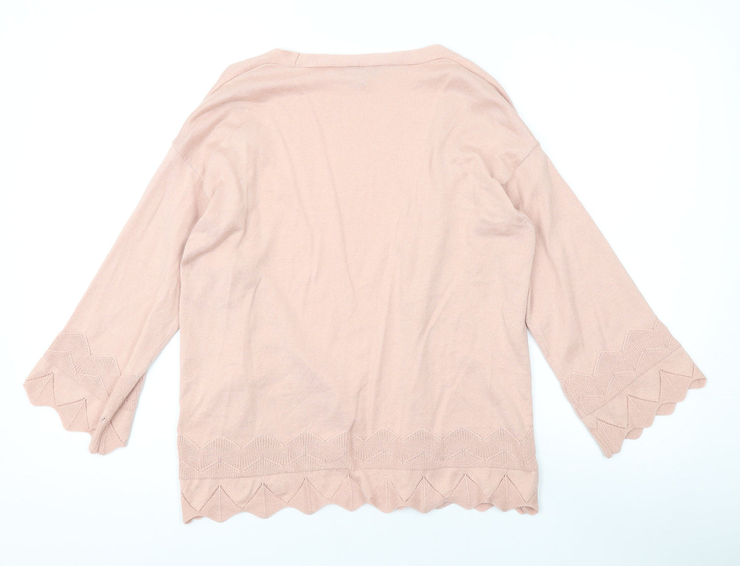 Dorothy Perkins Womens Pink V-Neck Acrylic Cardigan Jumper Size 8