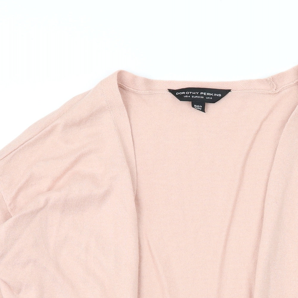 Dorothy Perkins Womens Pink V-Neck Acrylic Cardigan Jumper Size 8