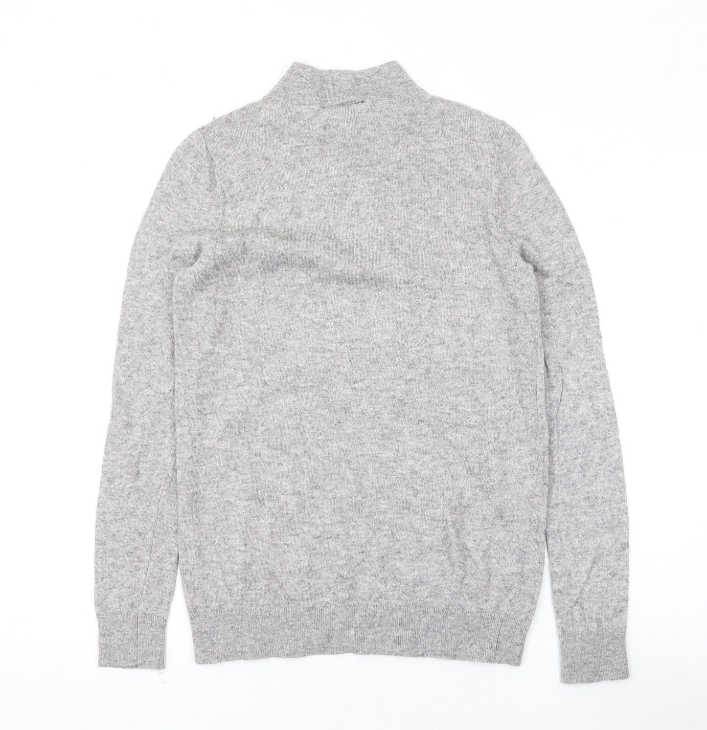 Wallis Womens Grey Mock Neck Geometric Acrylic Pullover Jumper Size S - Beaded