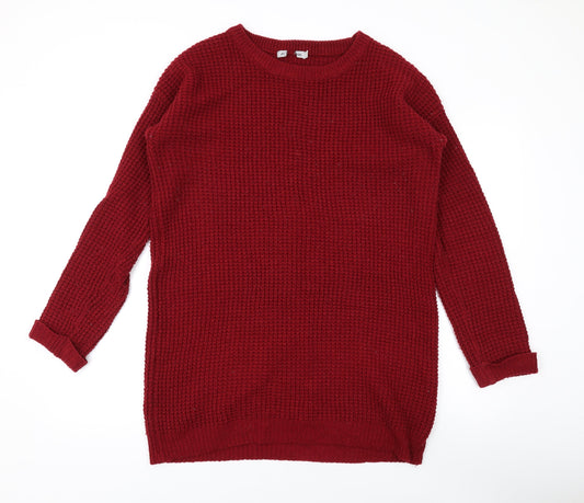 ASOS Womens Red Round Neck Acrylic Pullover Jumper Size 10