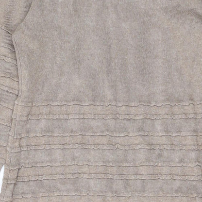 Brand and care label for Kaliko women’s brown viscose a-line, size UK 14, scoop neck pullover