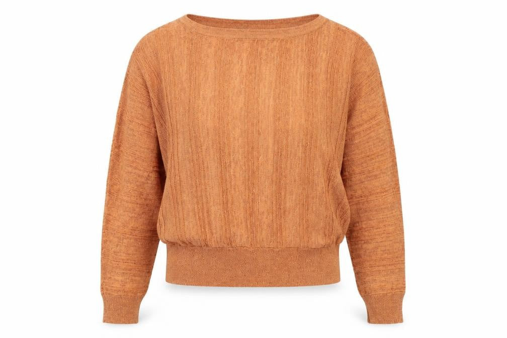 Marks & Spencer Womens Orange Round Neck Viscose Pullover Jumper Size 10