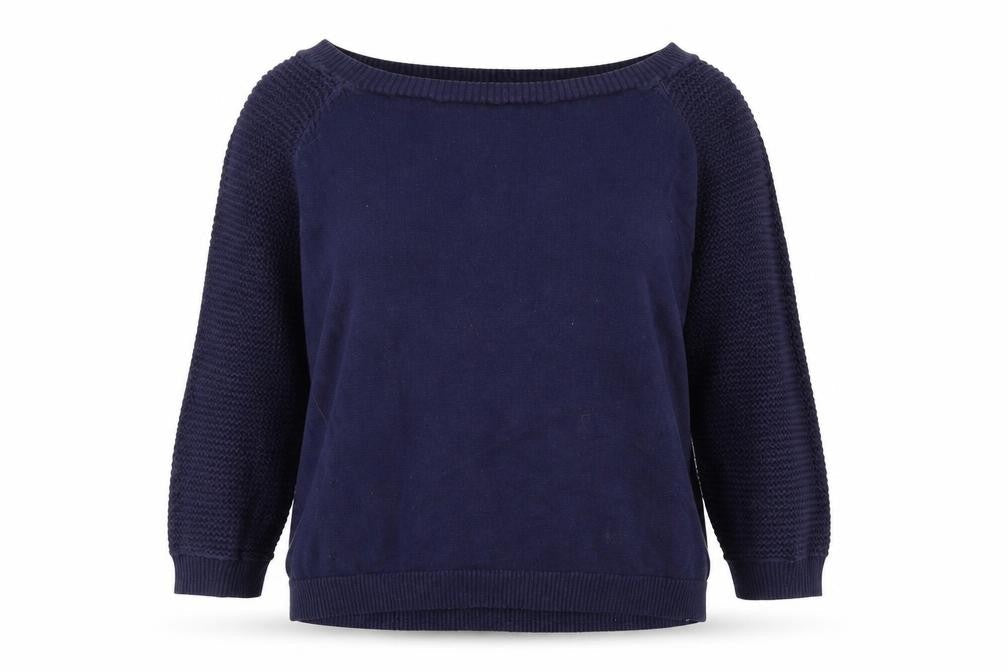 Gap Womens Blue Boat Neck Cotton Pullover Jumper Size M