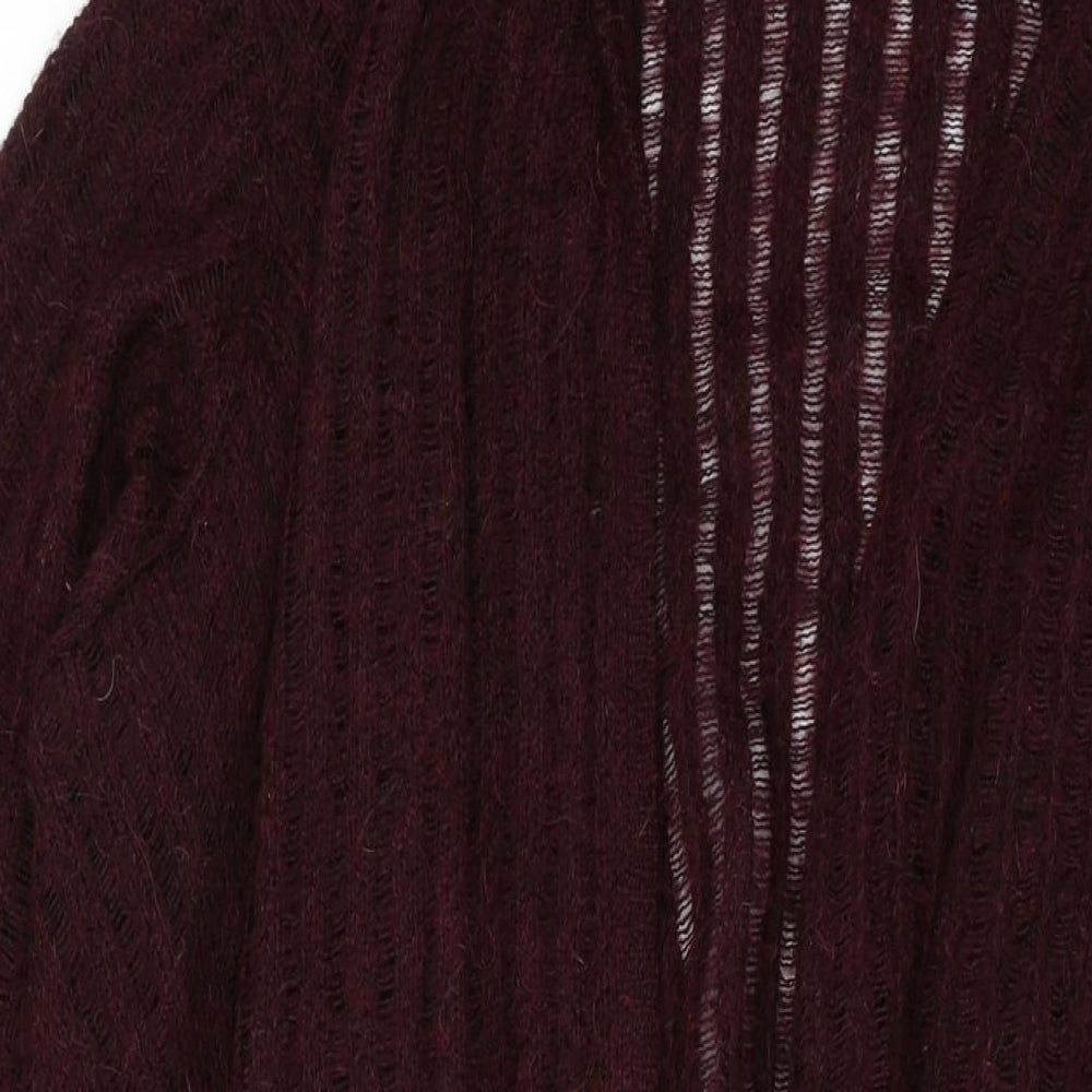 Marks and Spencer Womens Red V-Neck Acrylic Cape Jumper Size 16