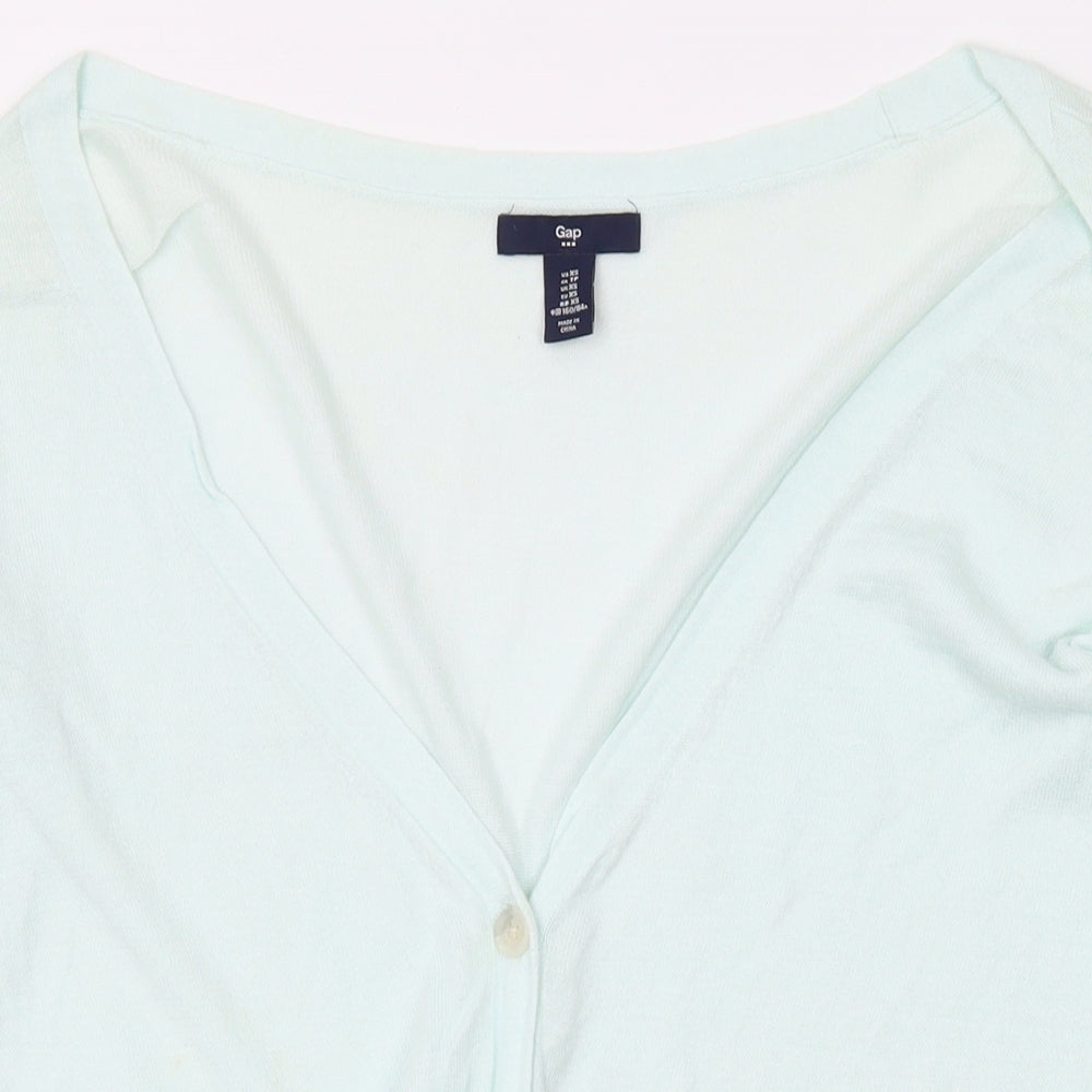 Gap Womens Green V-Neck Cotton Cardigan Jumper Size XS