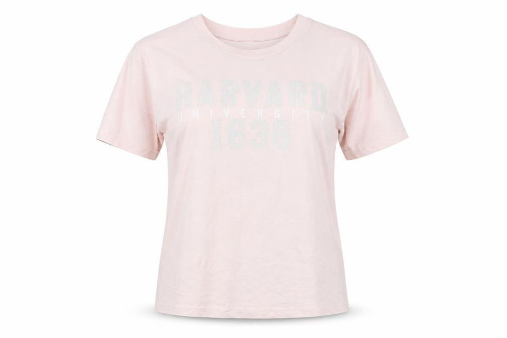 Harvard Womens Pink Cotton Basic T-Shirt Size 8 Round Neck